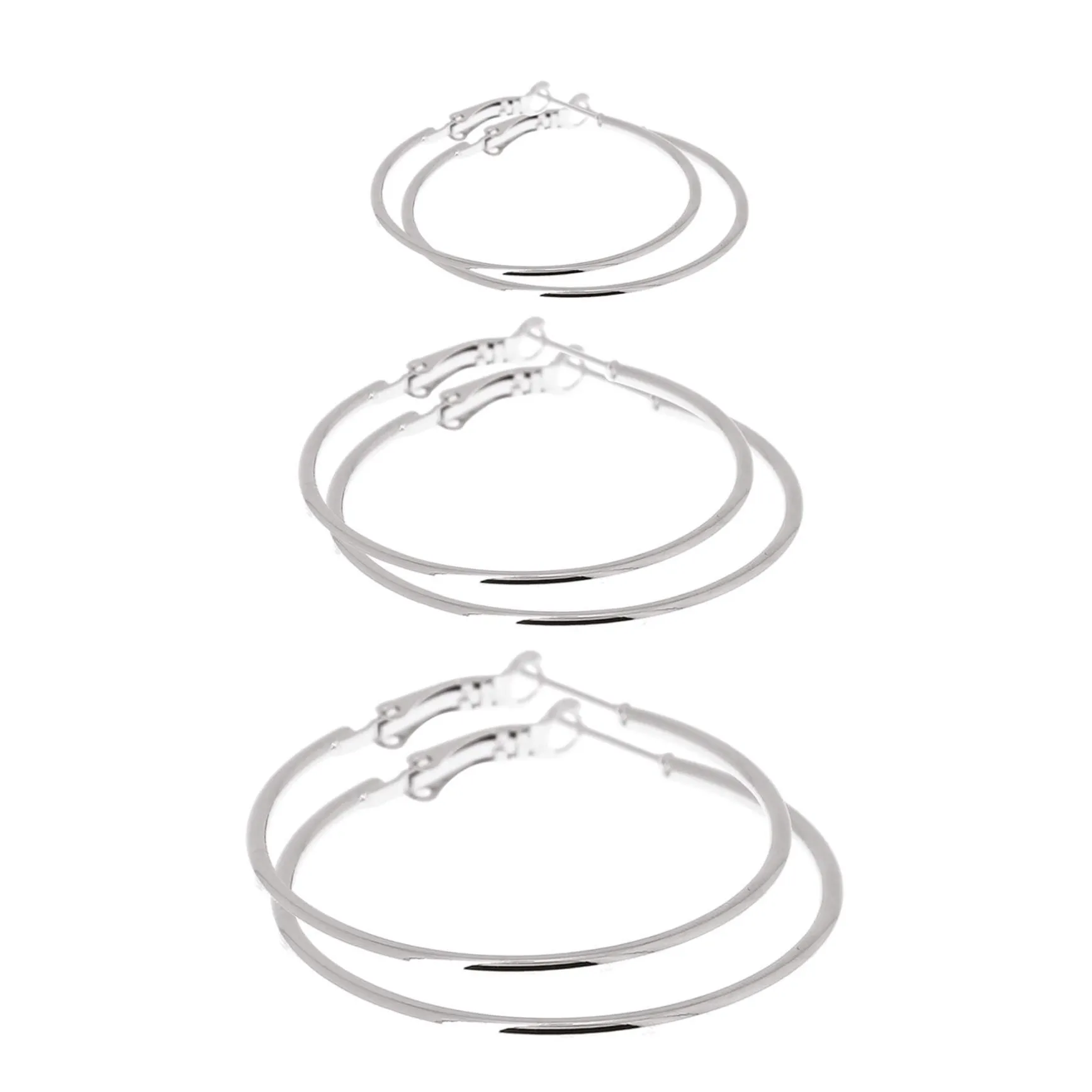3 paires de Créoles acier