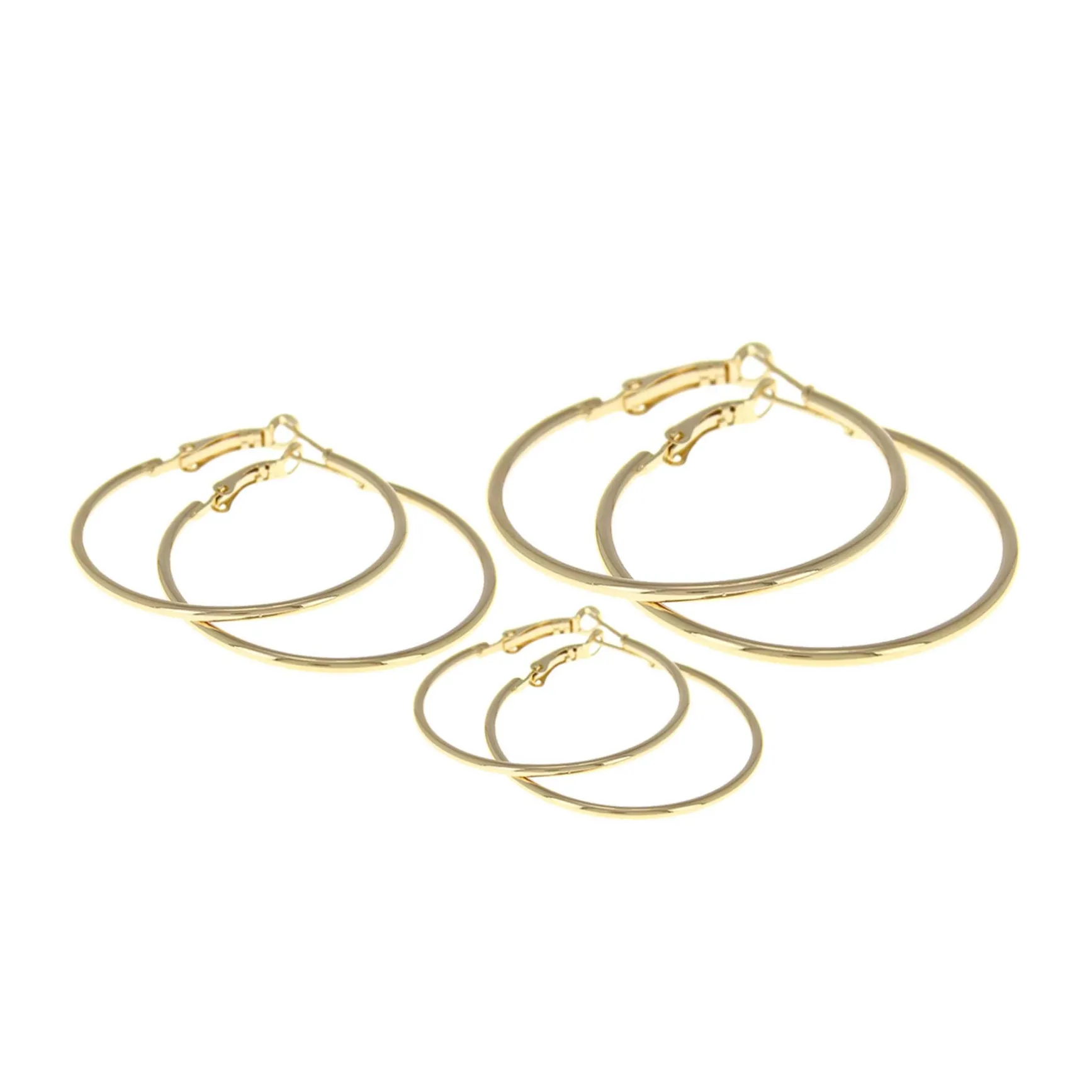3 paires de créoles acier doré or