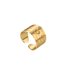 Bague acier dorée or Luza Charms