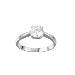 Bague acier Luz zircon blanc