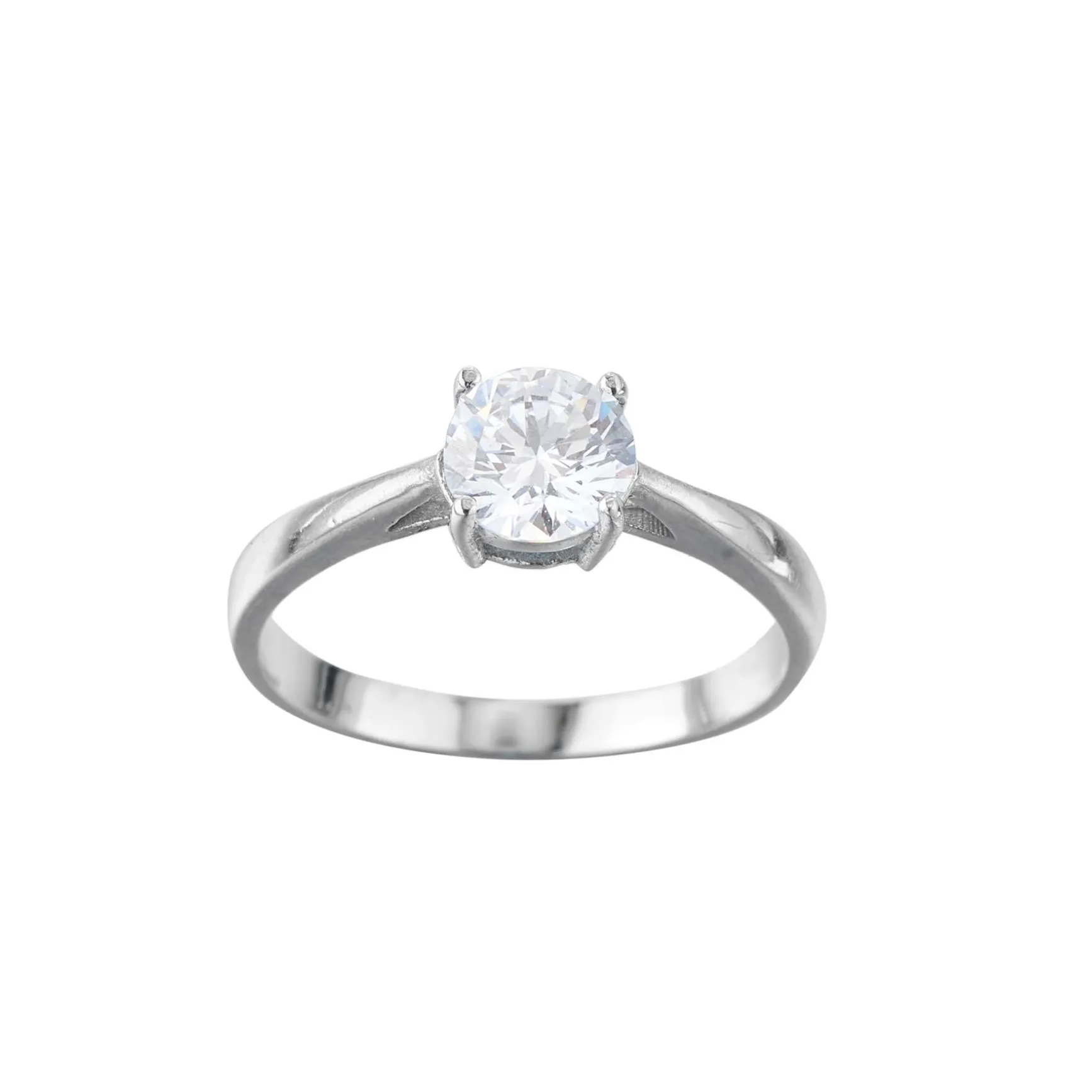 Bague acier Luz zircon blanc