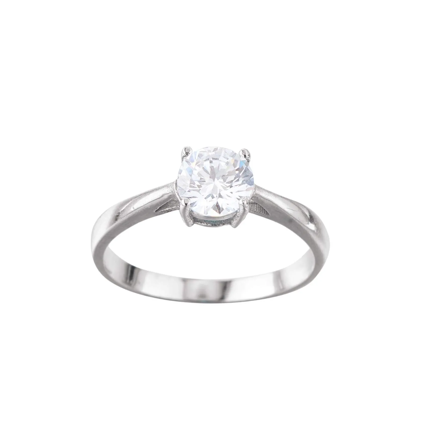 Bague acier Luz zircon blanc