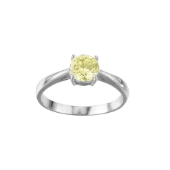 Bague acier Luz zircon jaune
