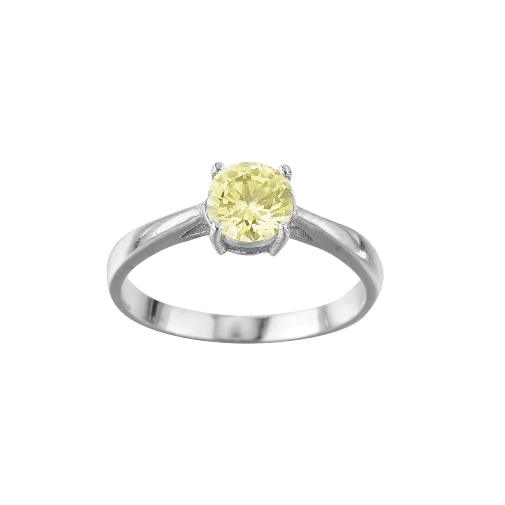 Bague acier Luz zircon jaune