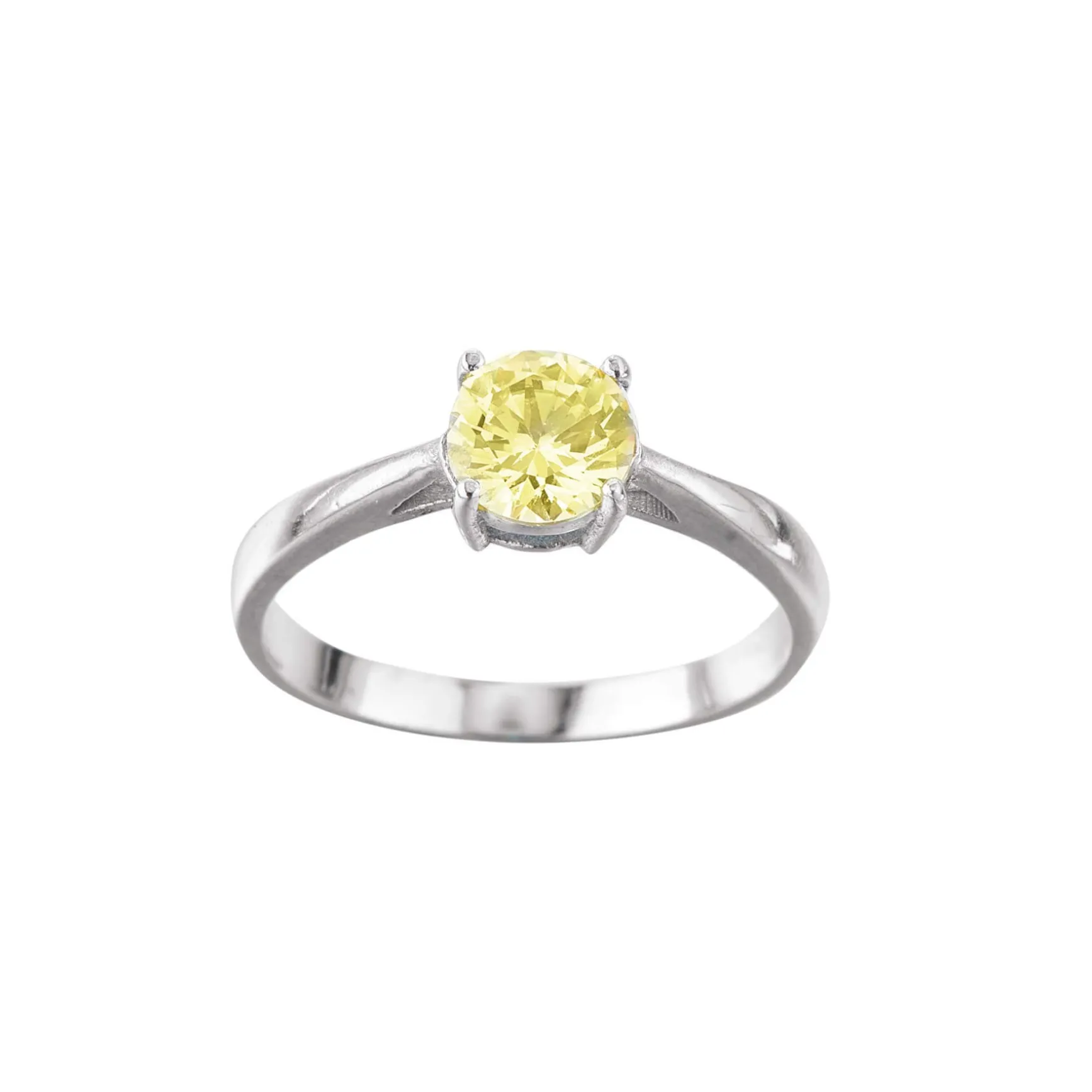 Bague acier Luz zircon jaune