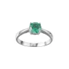 Bague acier Luz zircon vert