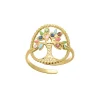 Bague Arbre de vie acier doré or