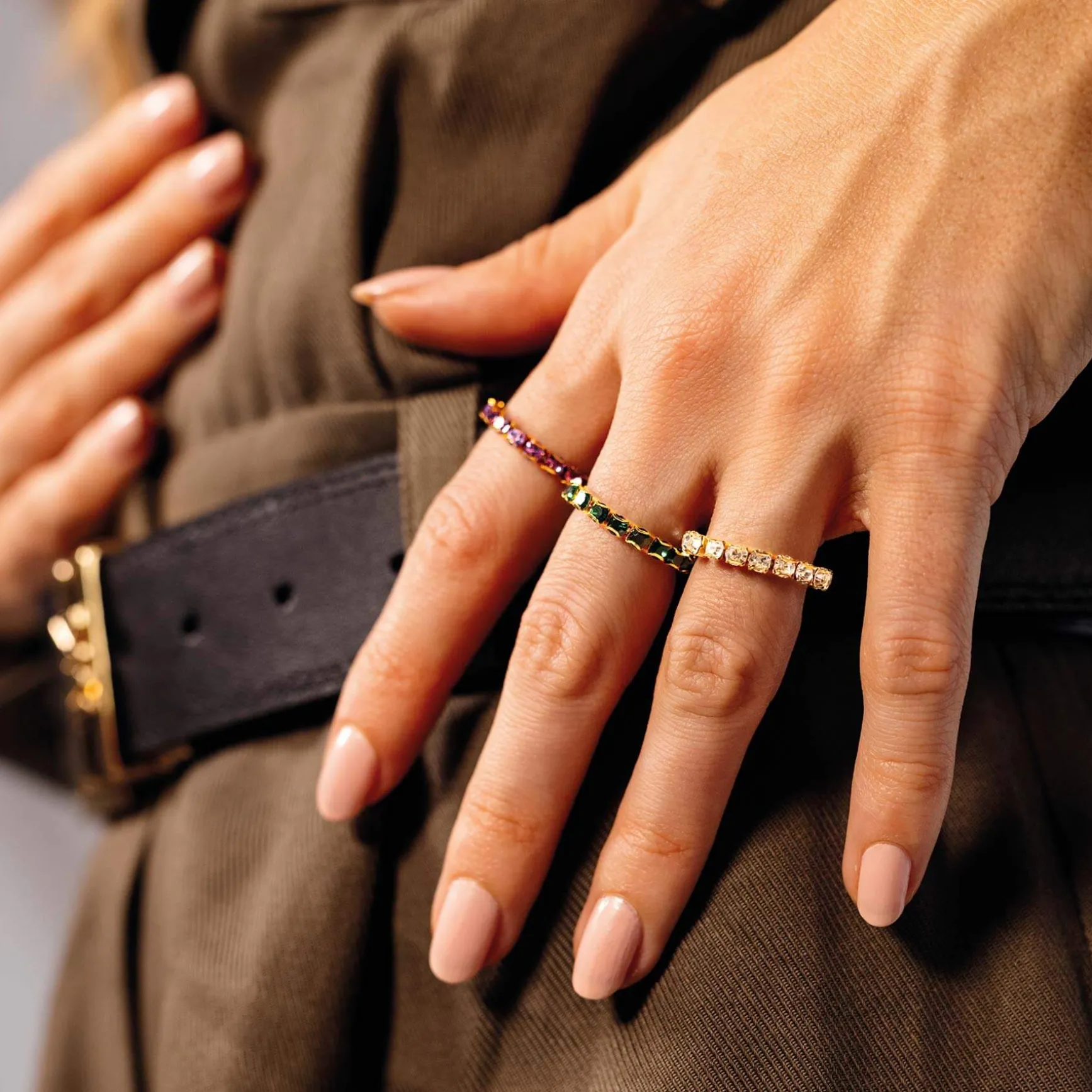 Bague Avenue strass blancs