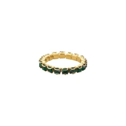 Bague Avenue strass verts