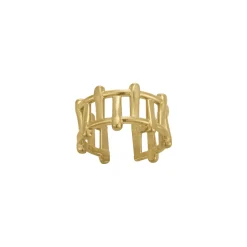 Bague Bambou acier doré or