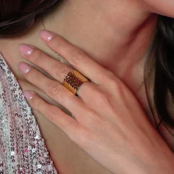 Bague Carina acier doré or
