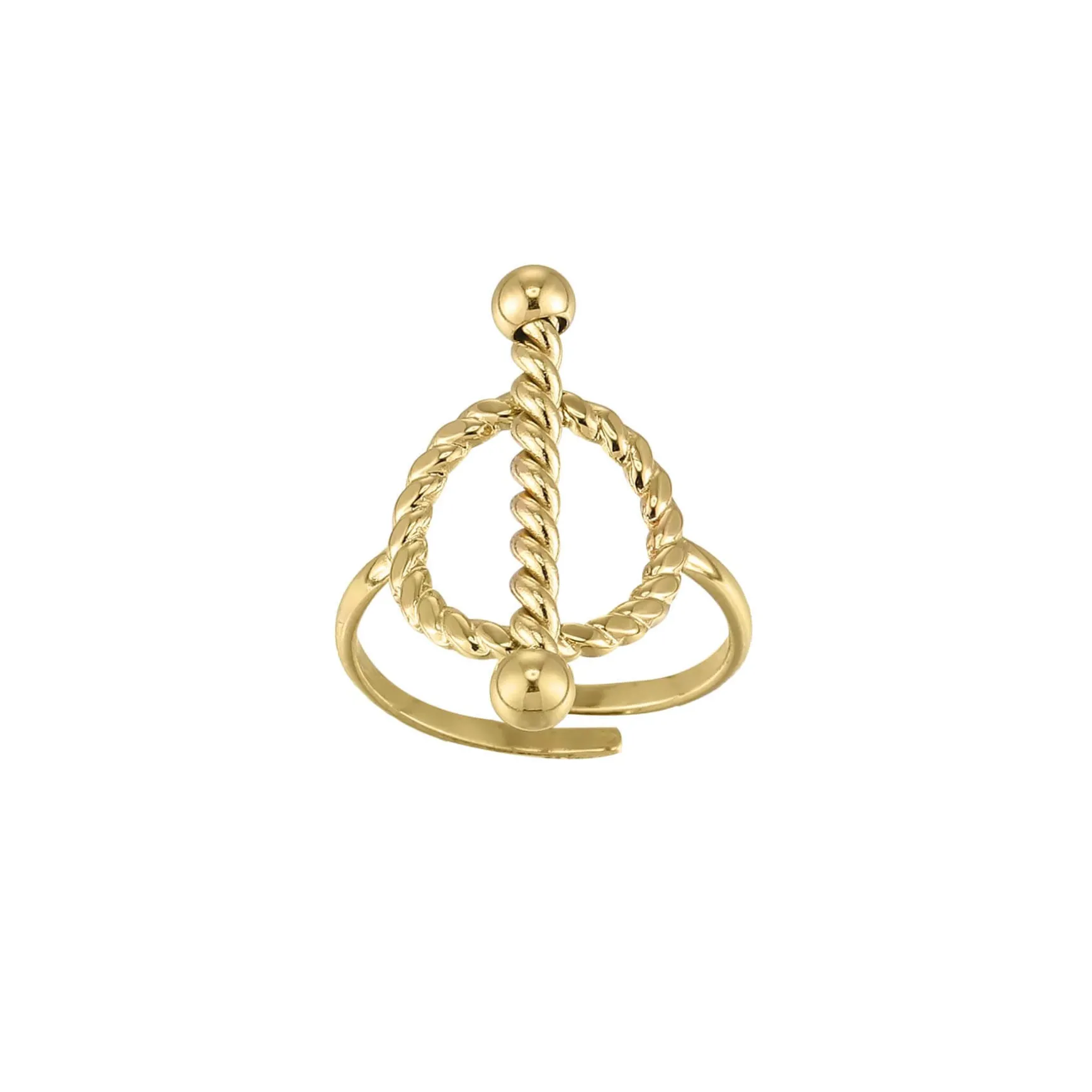 Bague Corazon acier doré or