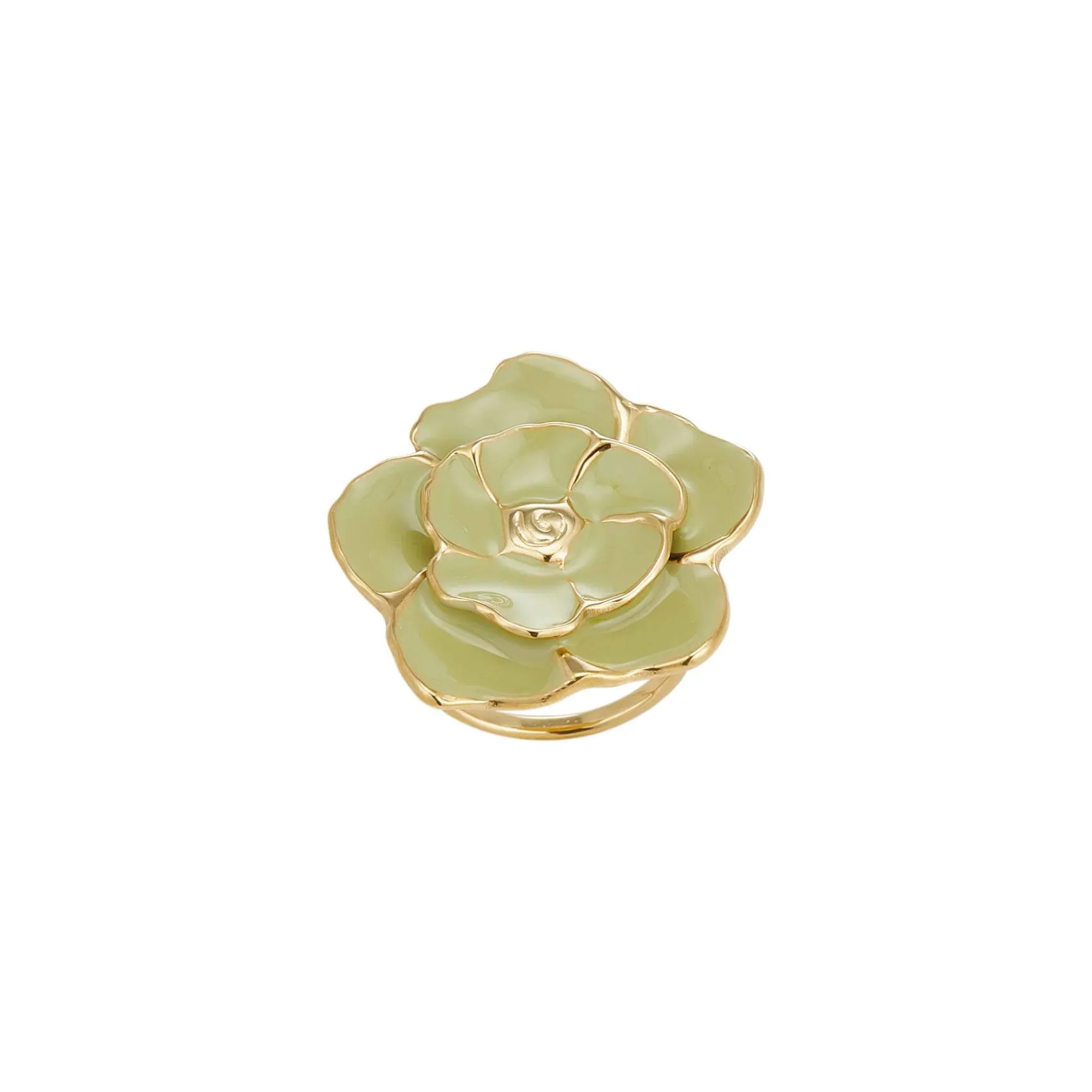 Bague Eden verte acier doré or
