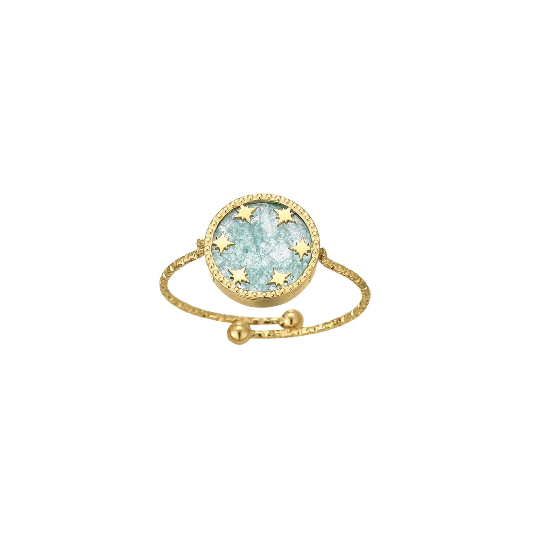 Bague Etoiles pierre Amazonite