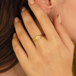 Bague Florinda acier doré or