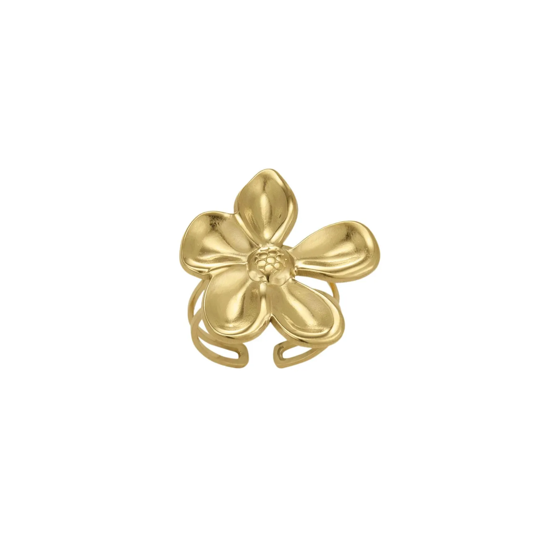 Bague Florine acier doré or