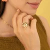Bague Florine acier doré or