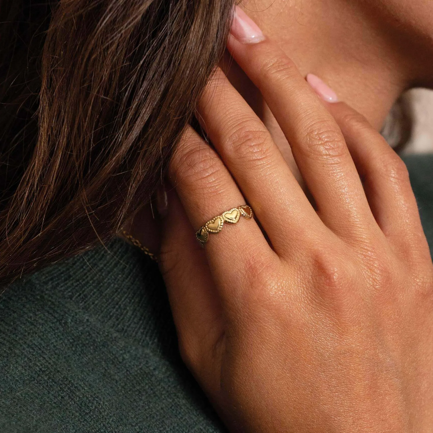 Bague Forever love acier doré or