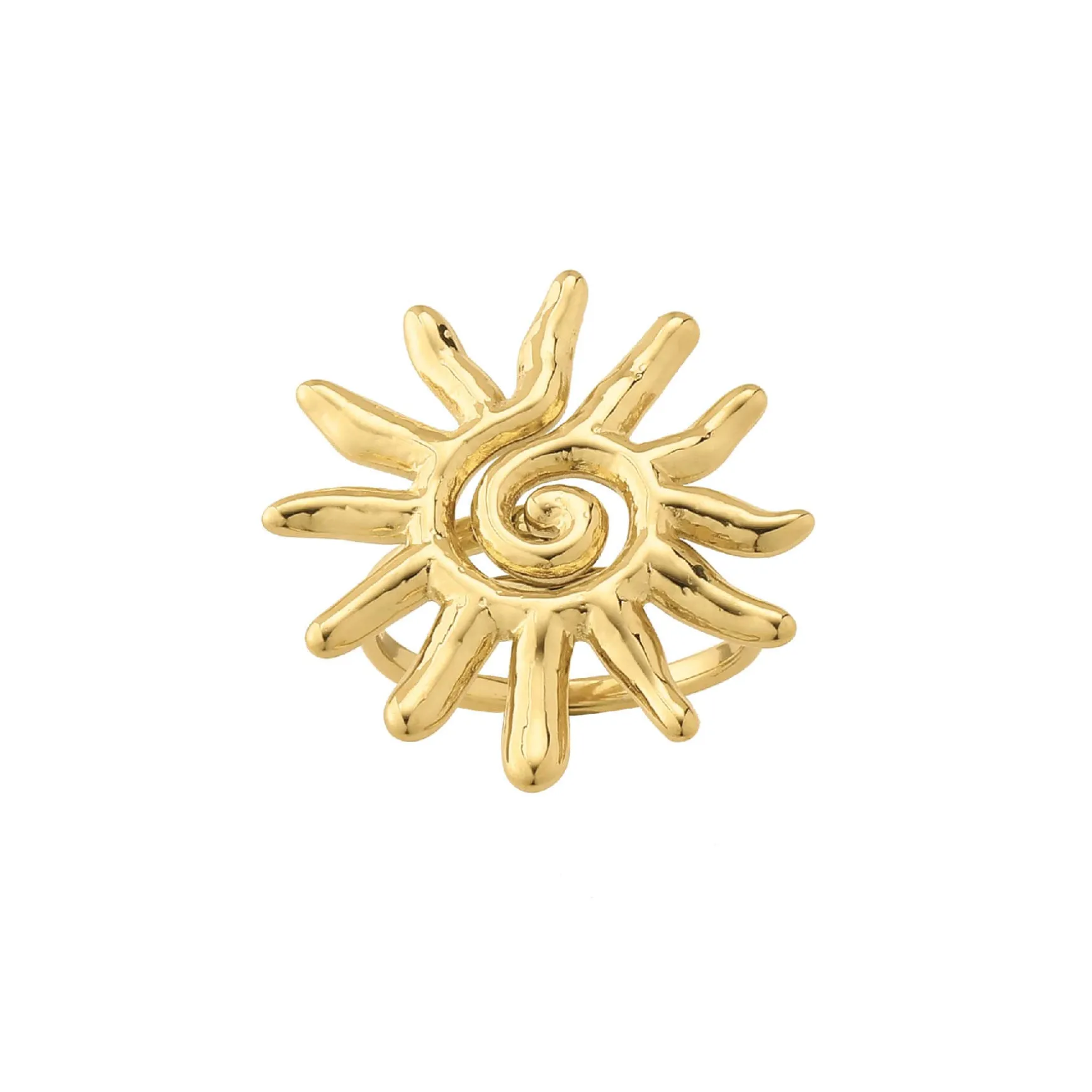 Bague Helios acier doré or