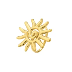 Bague Helios acier doré or