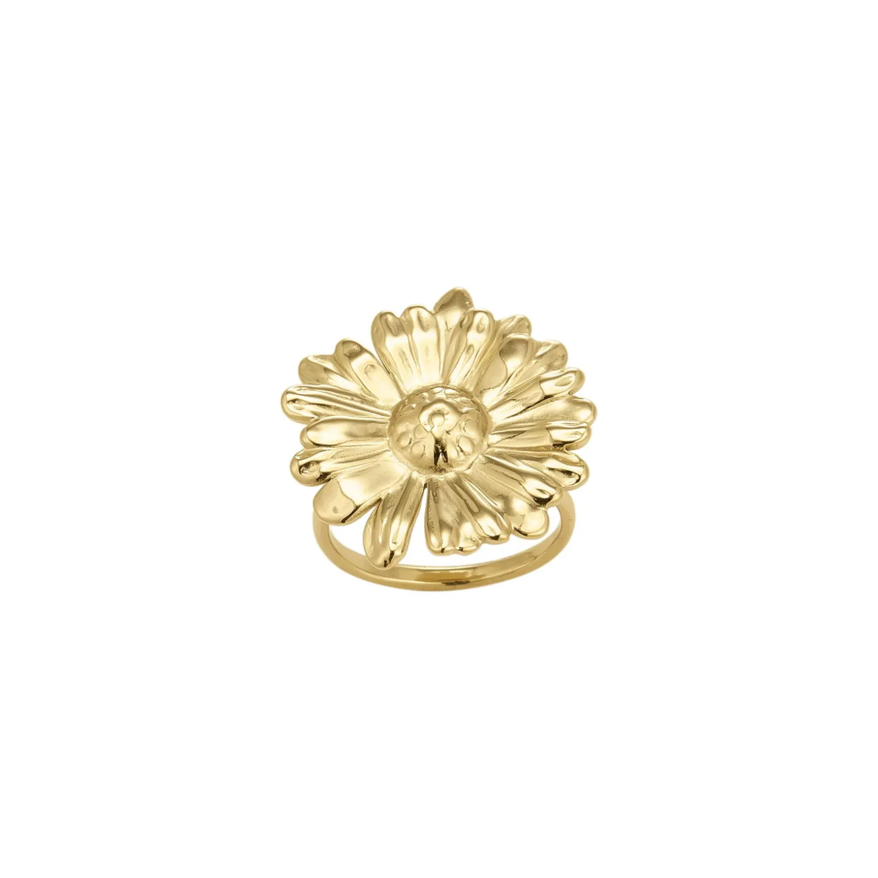 Bague Ingrid acier doré or