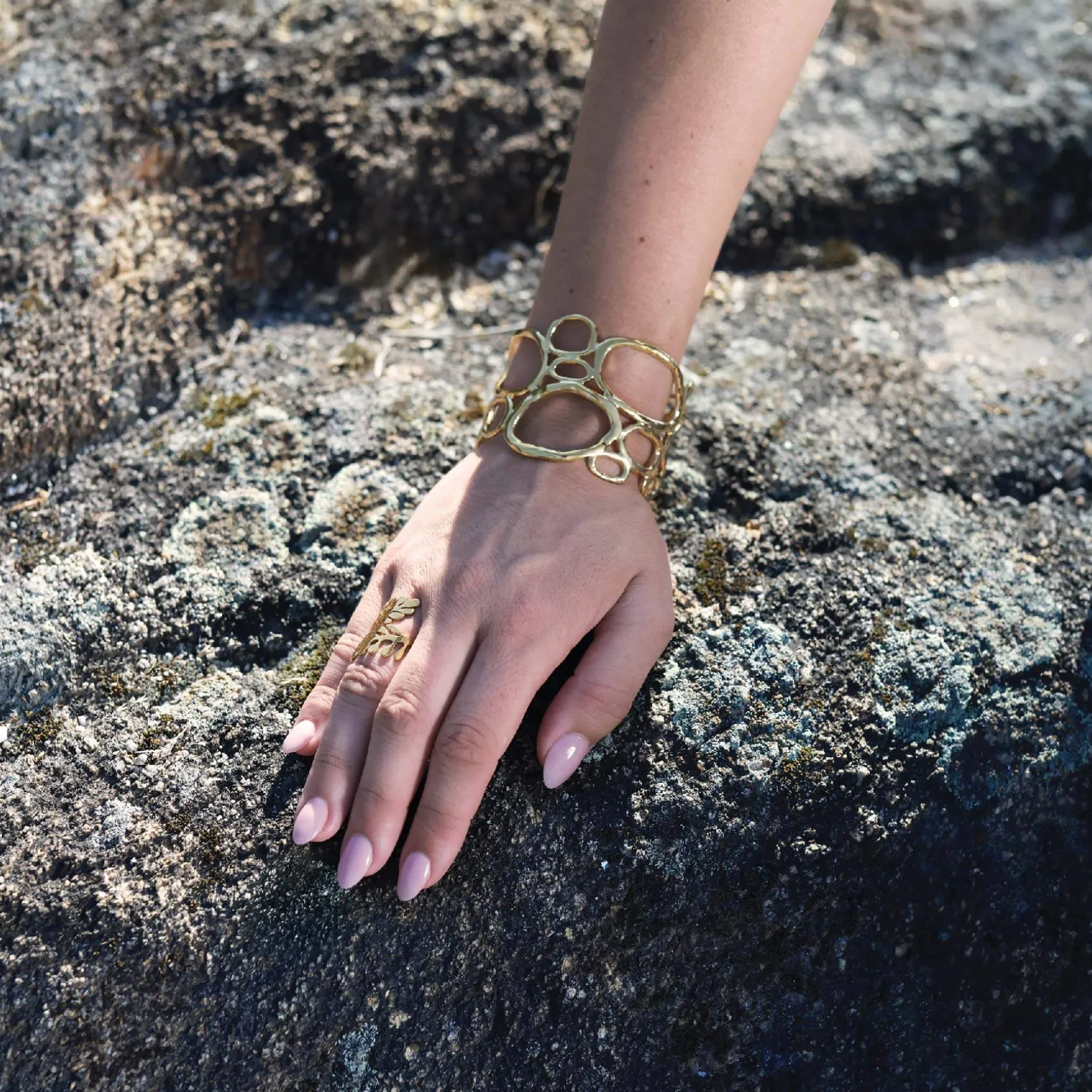 Bague Irina acier doré or