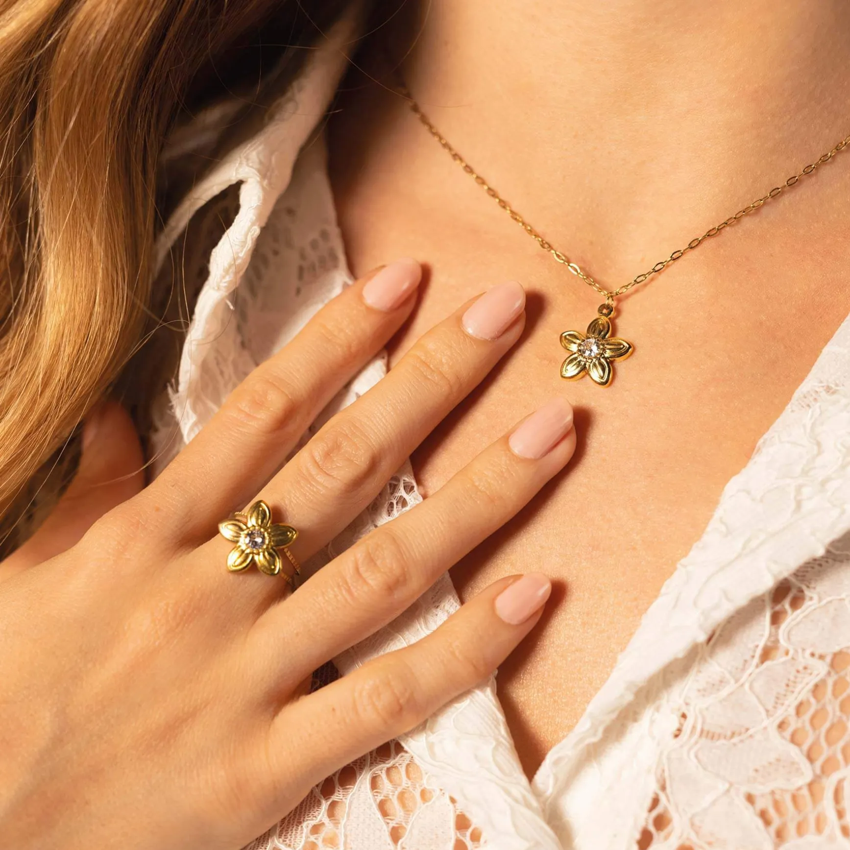 Bague Javie acier doré or