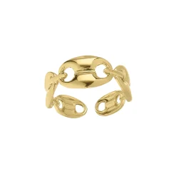 Bague Kaya acier doré or