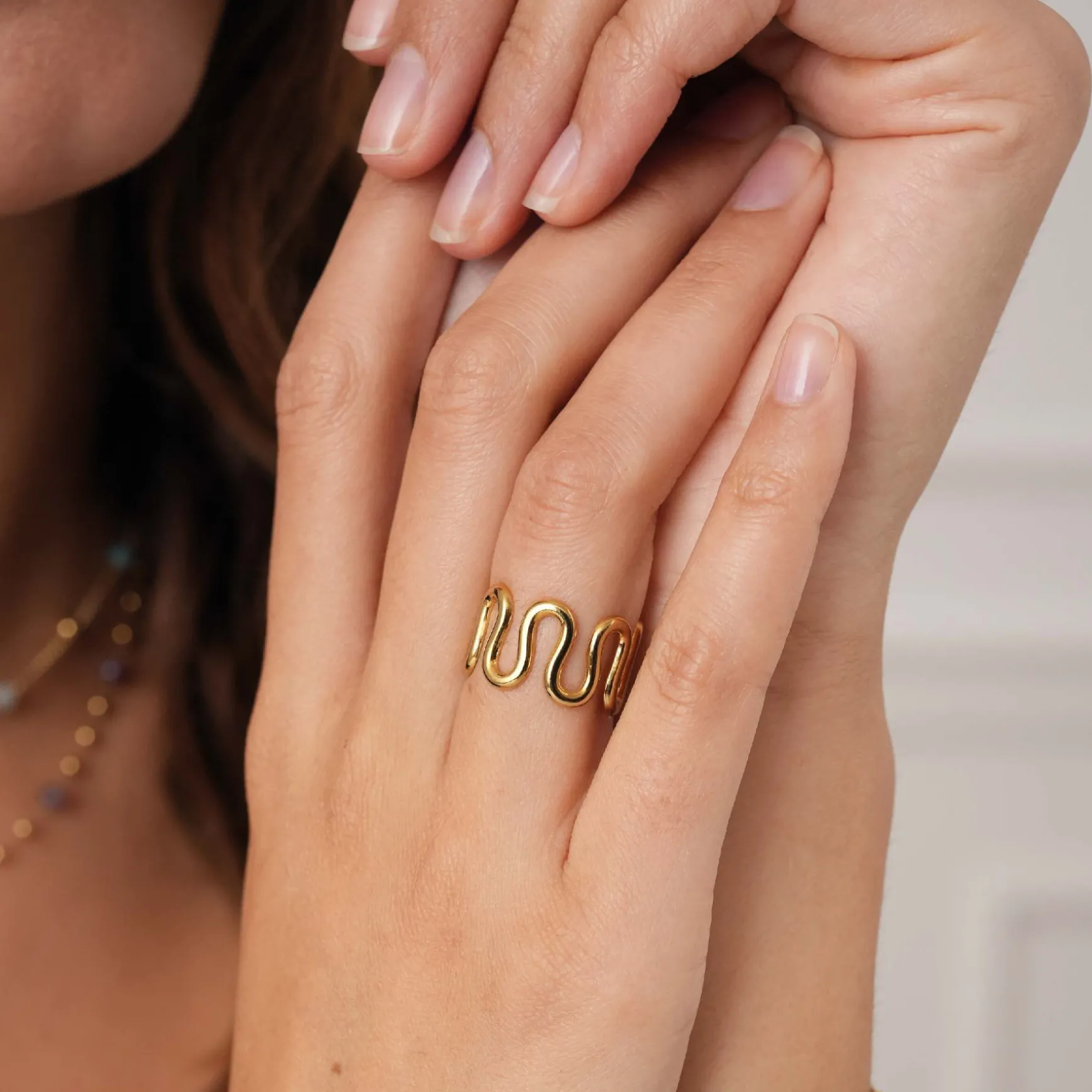 Bague Laila acier doré or
