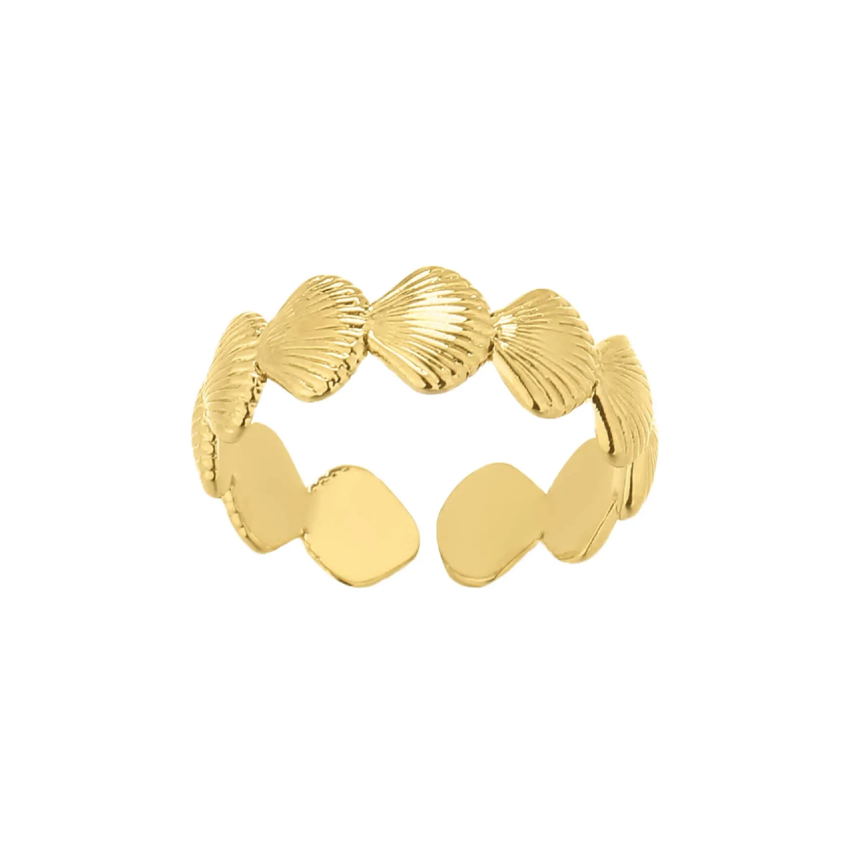 Bague Leucate acier doré or
