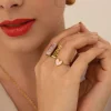 Bague Lolly rose acier doré or