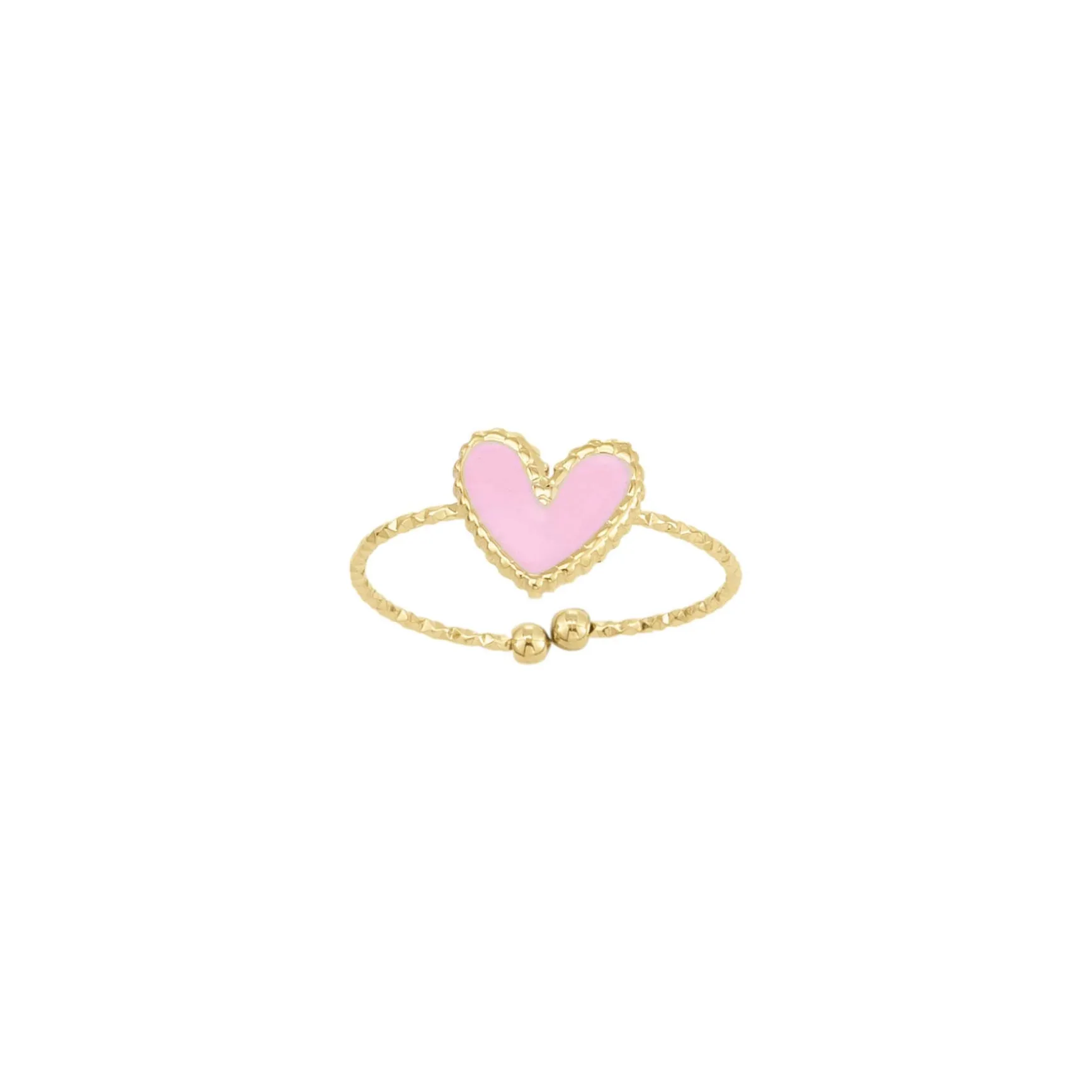 Bague Lolly rose acier doré or