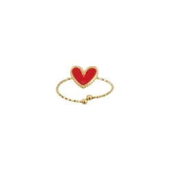 Bague Lolly rouge acier doré or
