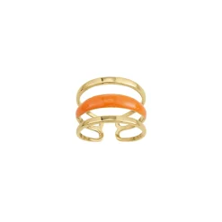 Bague Lona orange acier doré or