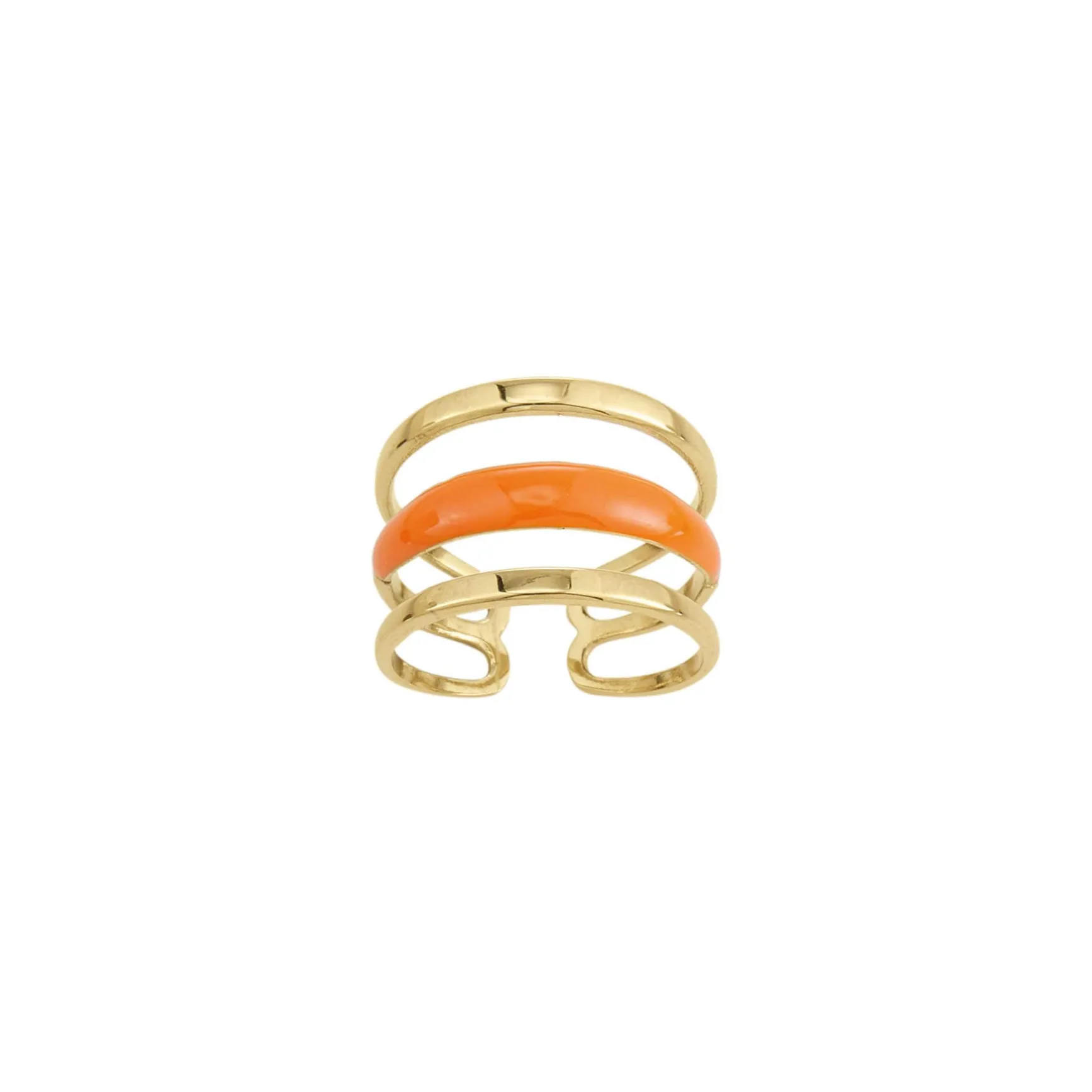 Bague Lona orange acier doré or
