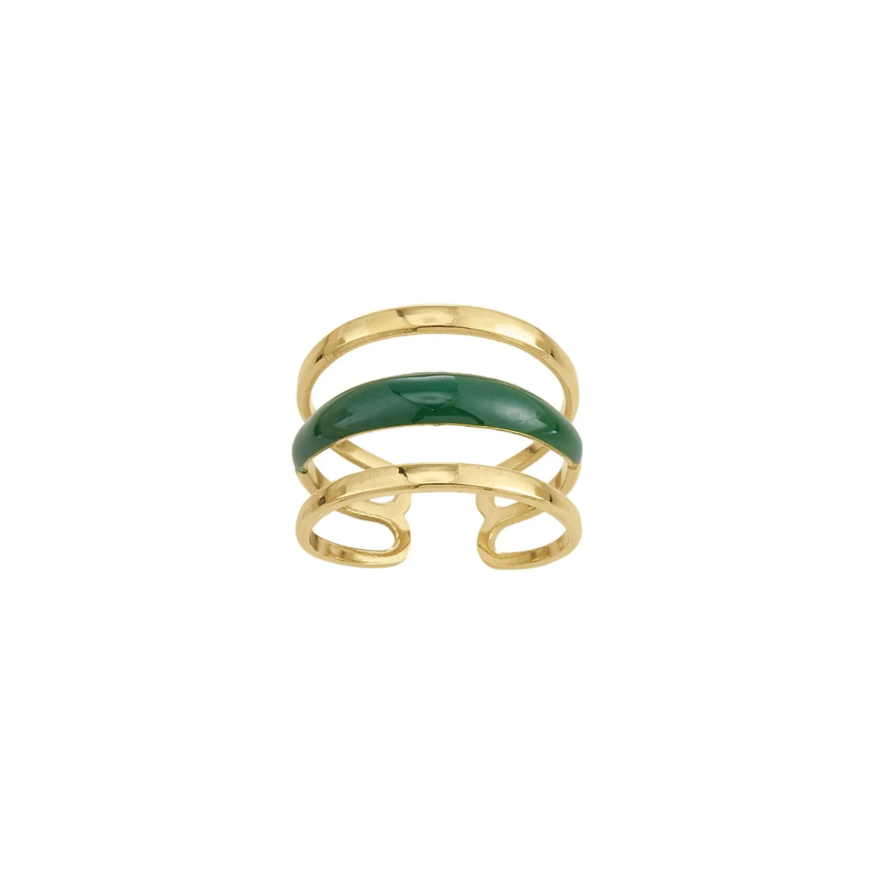 Bague Lona verte acier doré or