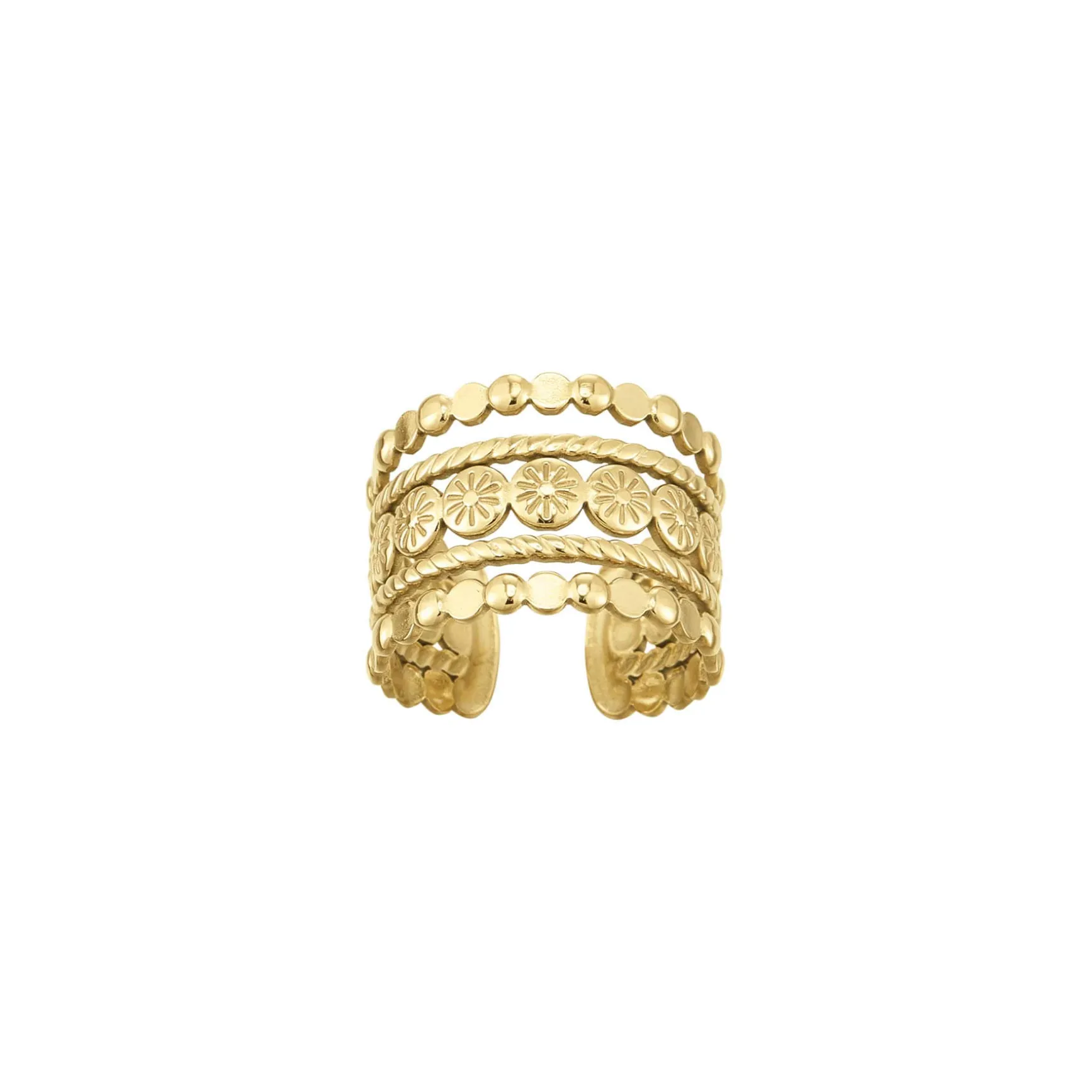 Bague Lucie acier doré or