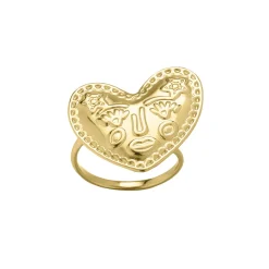 Bague Madeleine acier doré or