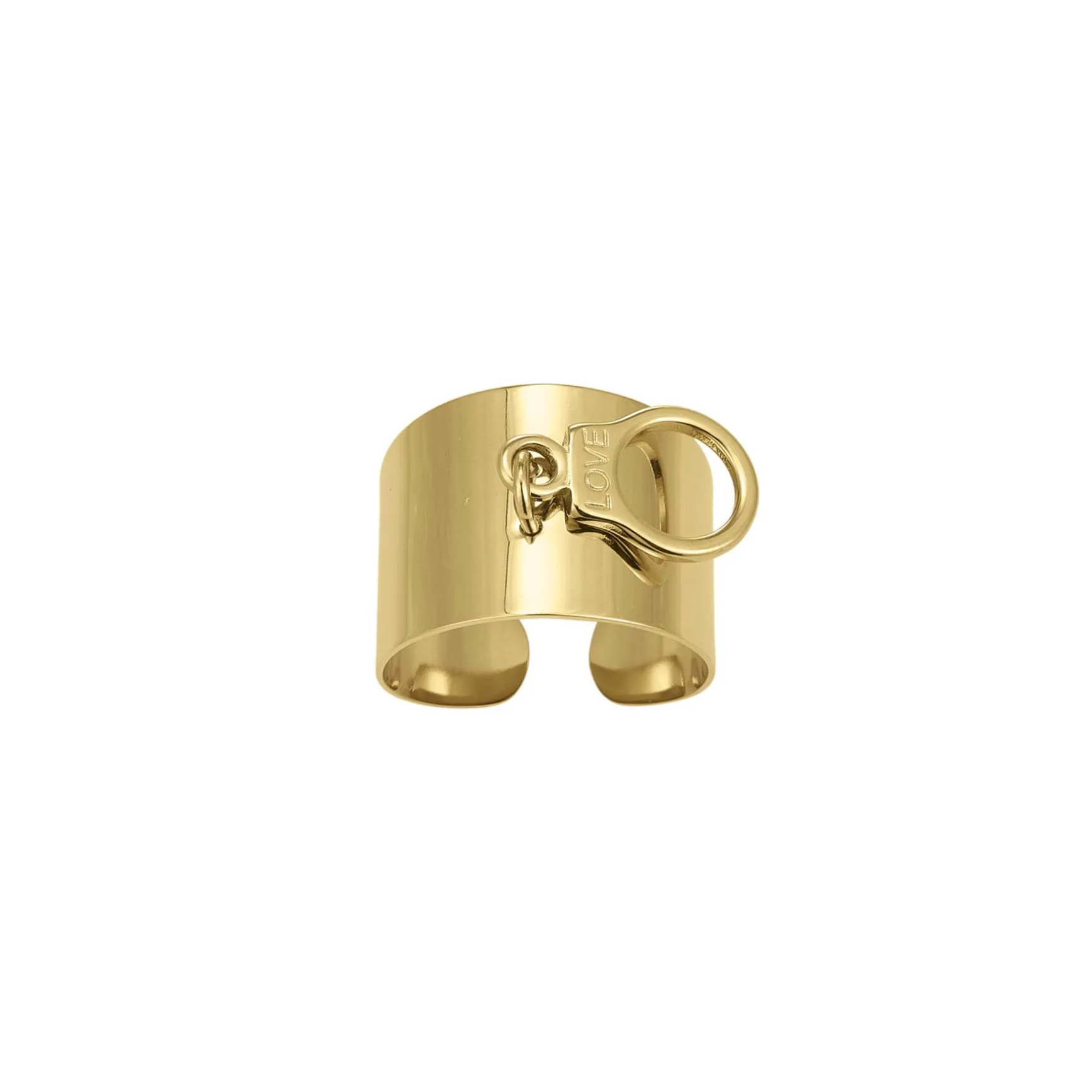 Bague Menotte Ursula acier doré or