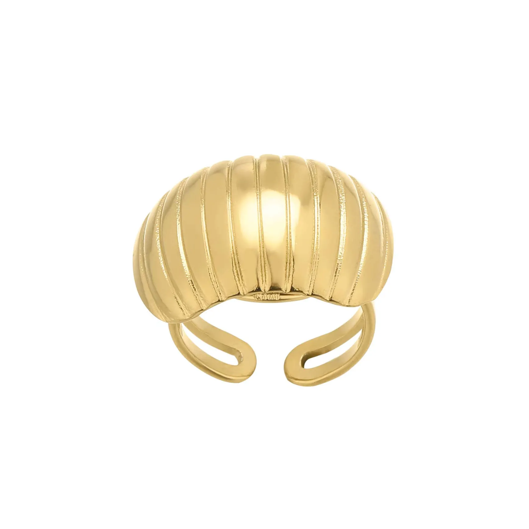 Bague Micheline acier doré or