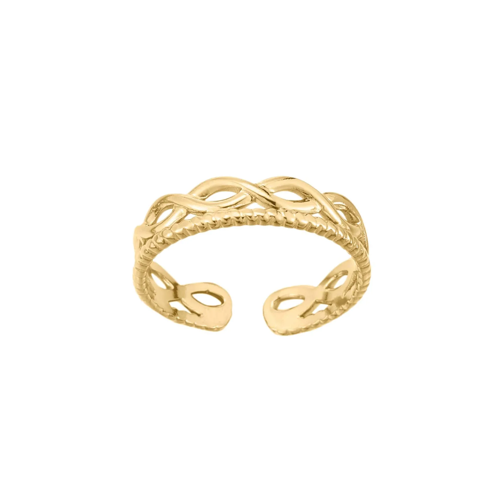 Bague multi Infini acier doré or