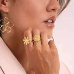 Bague Naomi acier doré or