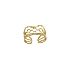 Bague Pam acier doré or