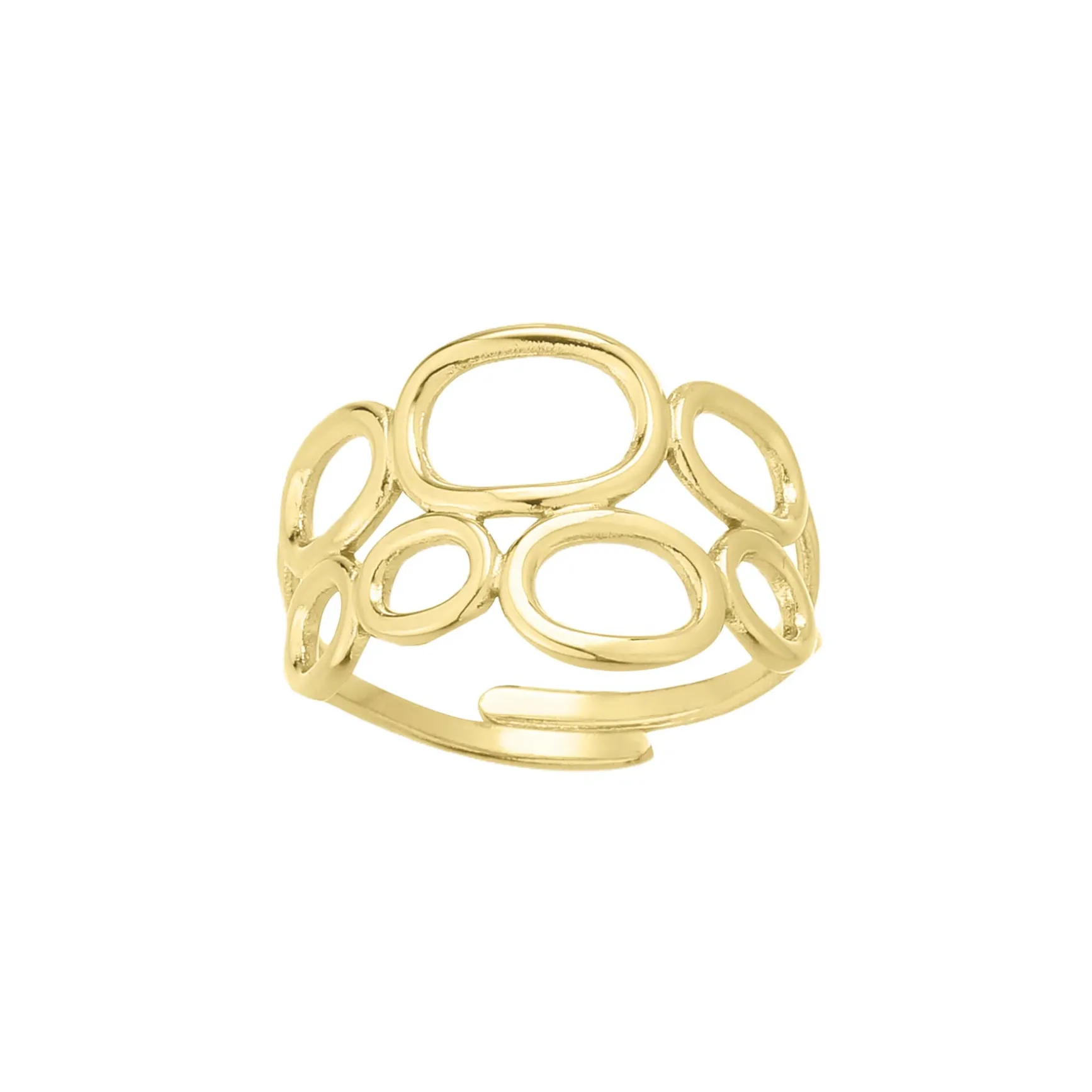 Bague Paule acier doré or