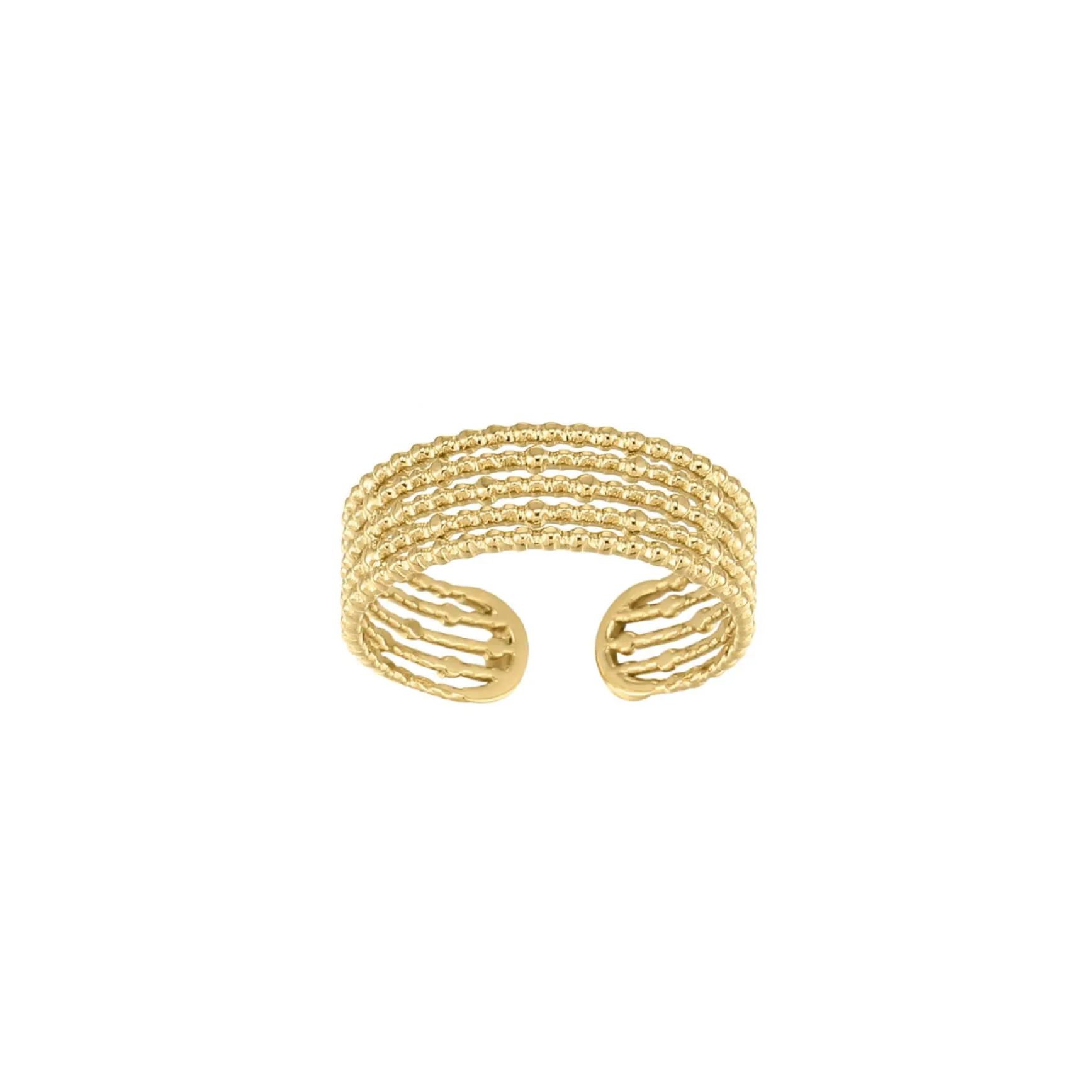 Bague Perline acier doré or