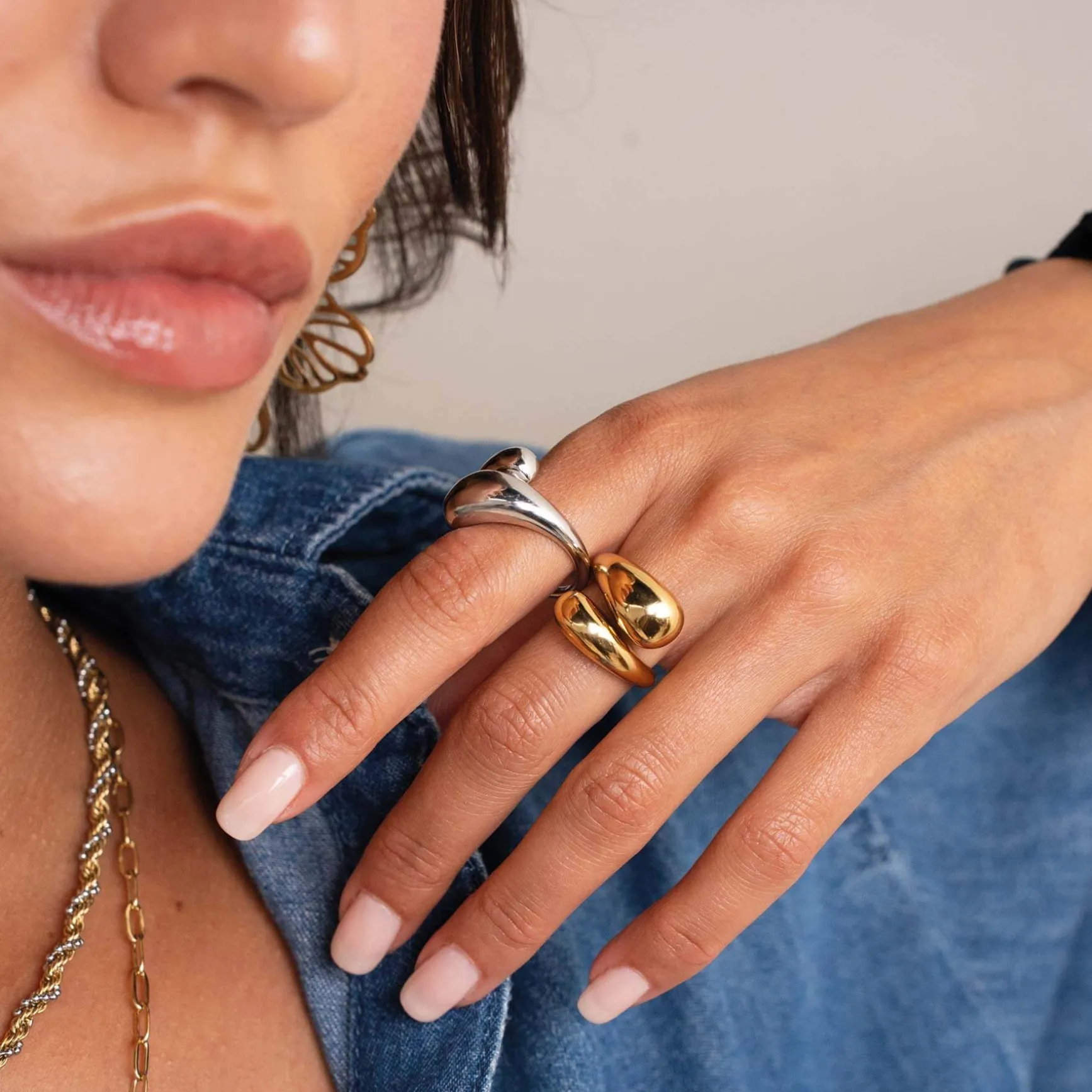 Bague Pia acier argenté