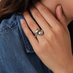 Bague Pia acier argenté