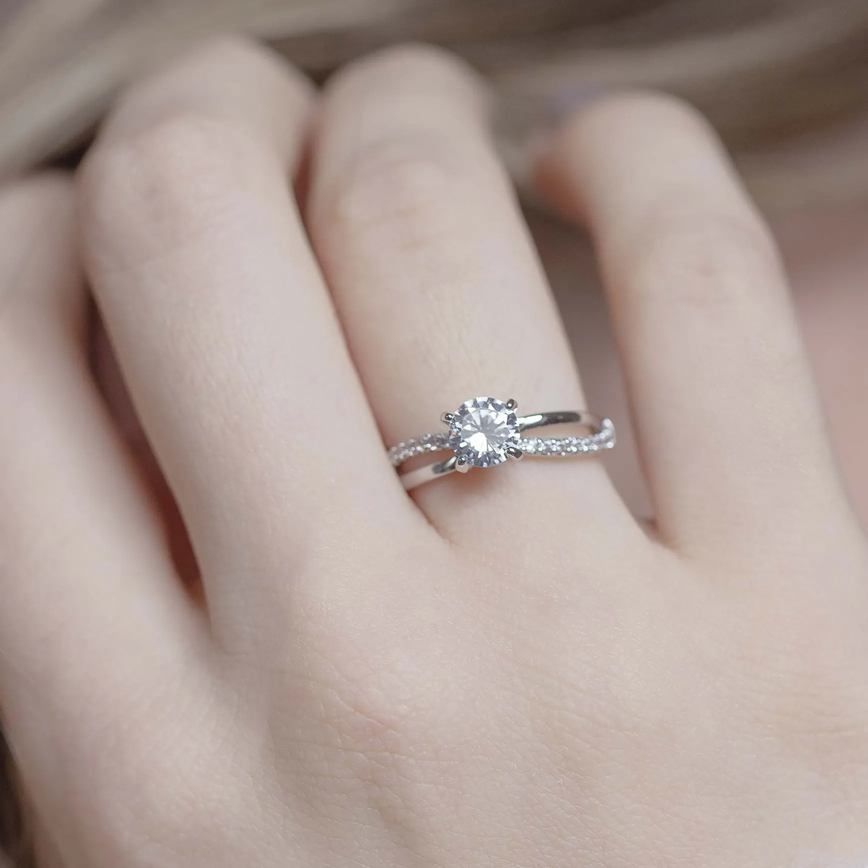 Bague Princesse argentée strass