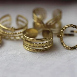 Bague Rondia acier doré or