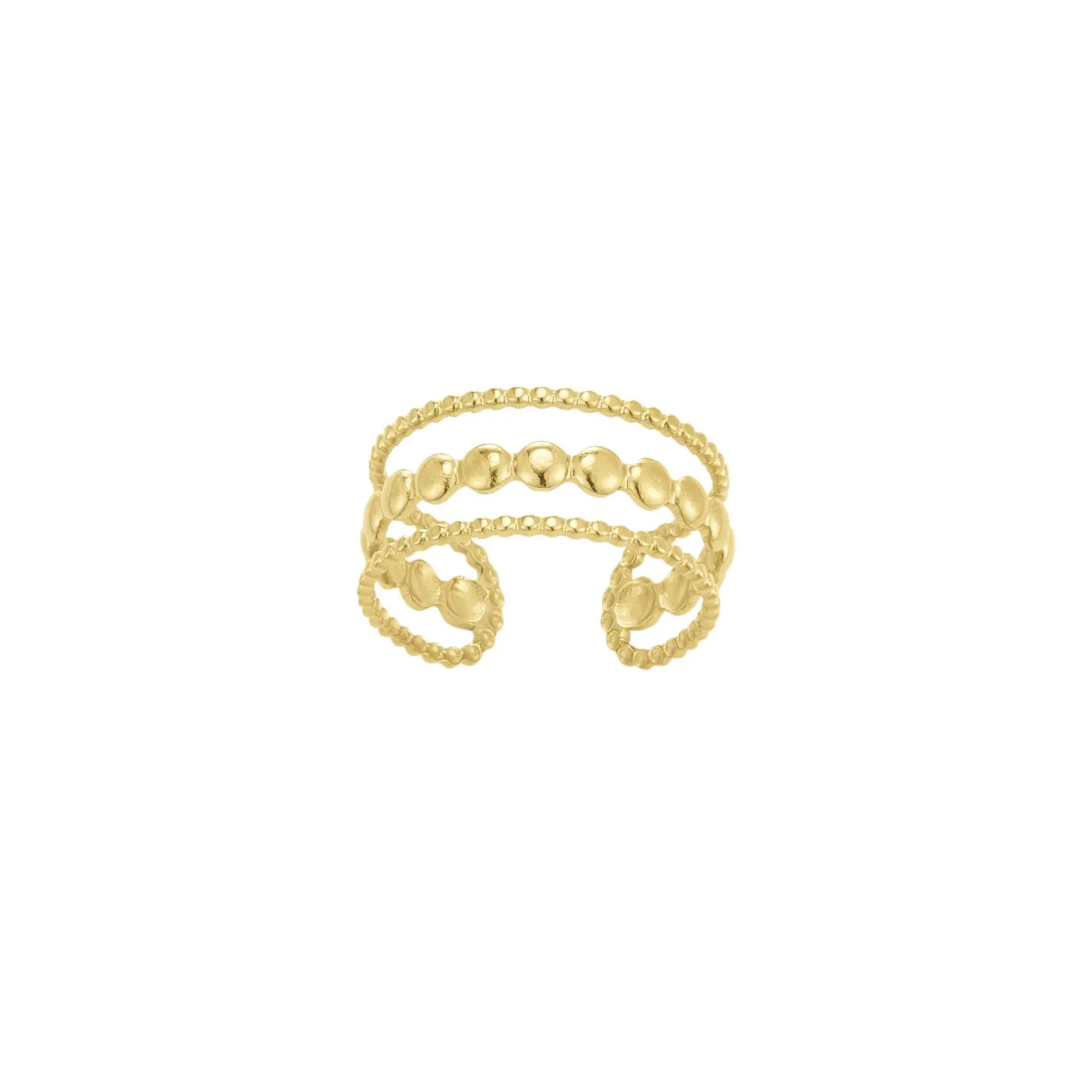 Bague Rosaria acier doré or